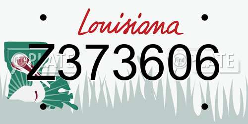 Z373606 Louisiana License Plate