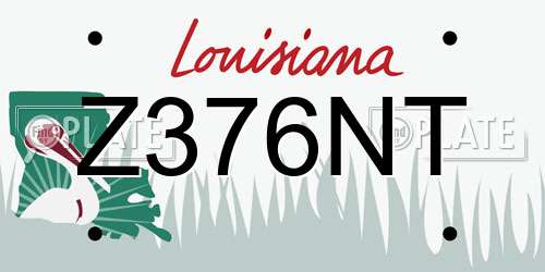 Z376NT Louisiana License Plate