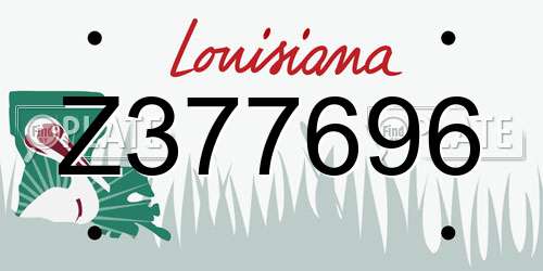 Z377696 Louisiana License Plate