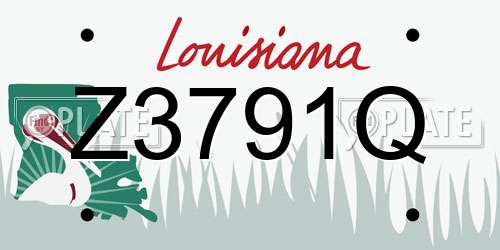Z3791Q Louisiana License Plate