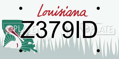 Z379ID Louisiana License Plate