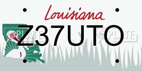Z37UTO Louisiana License Plate
