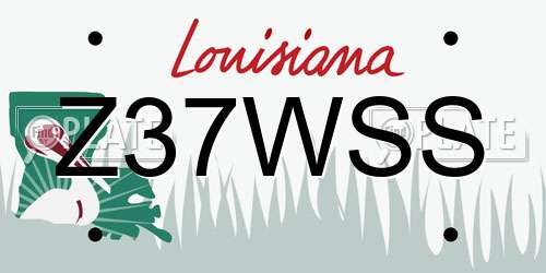 Z37WSS Louisiana License Plate