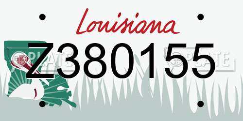Z380155 Louisiana License Plate