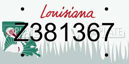 Z381367 Louisiana License Plate