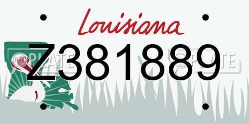 Z381889 Louisiana License Plate