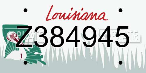 Z384945 Louisiana License Plate