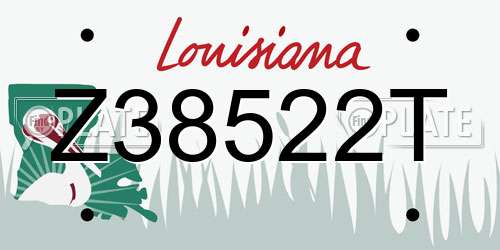Z38522T Louisiana License Plate