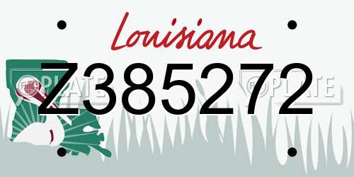 Z385272 Louisiana License Plate