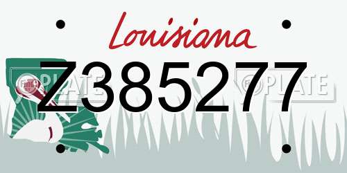 Z385277 Louisiana License Plate