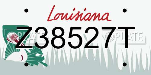 Z38527T Louisiana License Plate