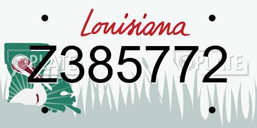 Z385772 Louisiana License Plate