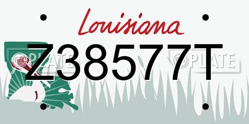 Z38577T Louisiana License Plate