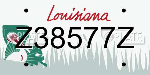Z38577Z Louisiana License Plate