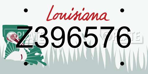 Z396576 Louisiana License Plate