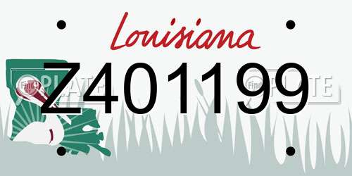 Z401199 Louisiana License Plate