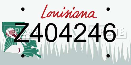 Z404246 Louisiana License Plate