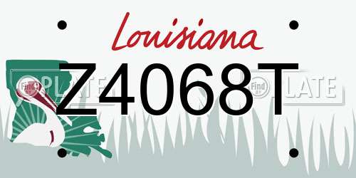 Z4068T Louisiana License Plate