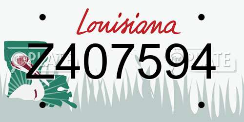 Z407594 Louisiana License Plate
