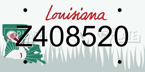 Z408520 Louisiana License Plate