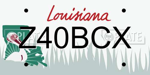 Z40BCX Louisiana License Plate