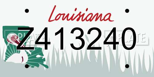 Z413240 Louisiana License Plate