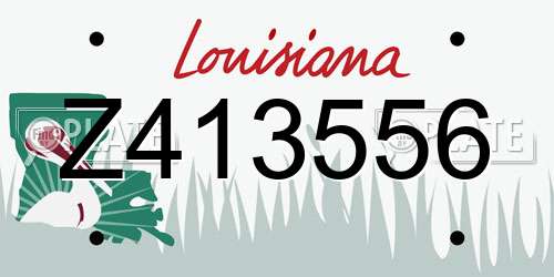 Z413556 Louisiana License Plate