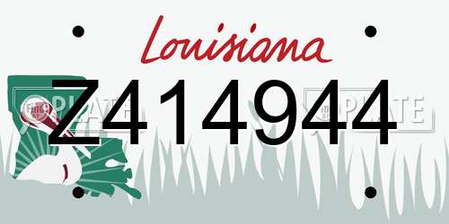 Z414944 Louisiana License Plate