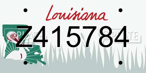 Z415784 Louisiana License Plate