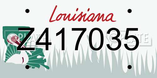 Z417035 Louisiana License Plate