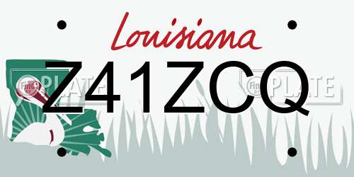 Z41ZCQ Louisiana License Plate