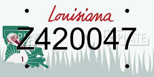 Z420047 Louisiana License Plate