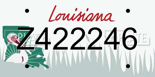 Z422246 Louisiana License Plate