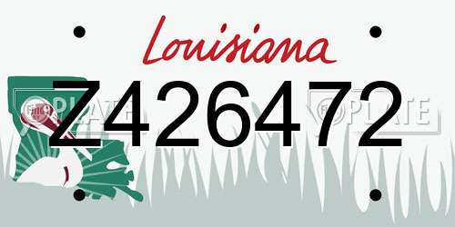 Z426472 Louisiana License Plate