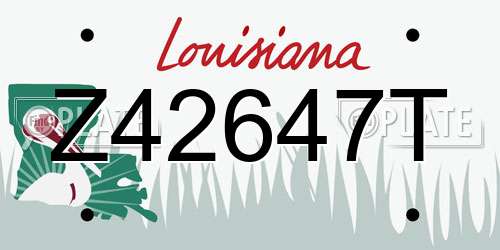 Z42647T Louisiana License Plate