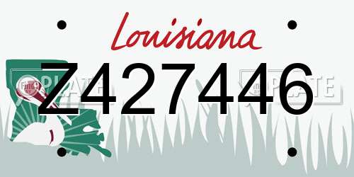 Z427446 Louisiana License Plate