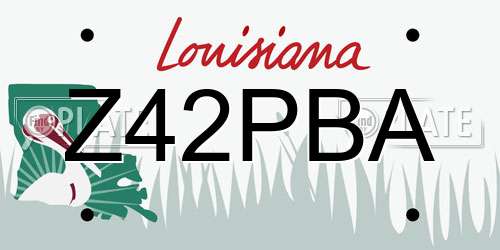 Z42PBA Louisiana License Plate