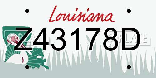 Z43178D Louisiana License Plate