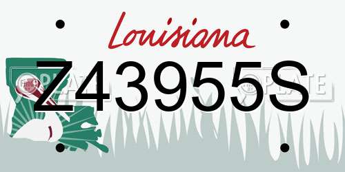 Z43955S Louisiana License Plate