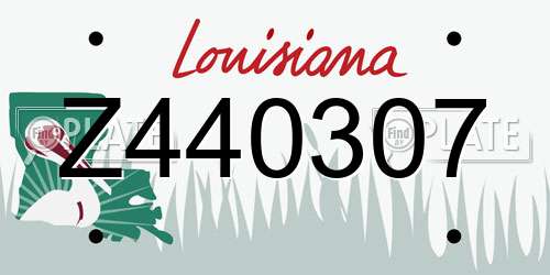 Z440307 Louisiana License Plate