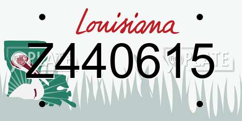 Z440615 Louisiana License Plate