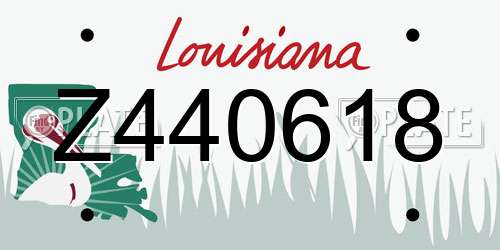 Z440618 Louisiana License Plate