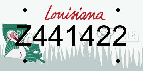 Z441422 Louisiana License Plate