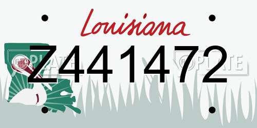 Z441472 Louisiana License Plate