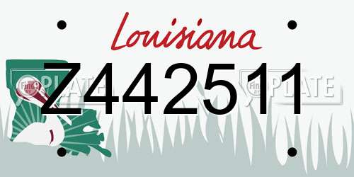 Z442511 Louisiana License Plate