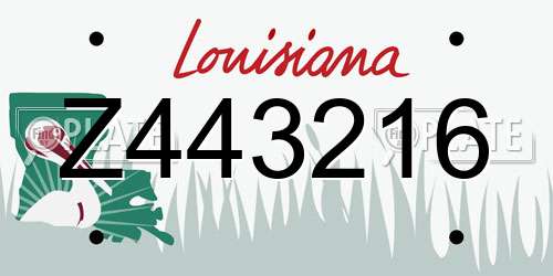 Z443216 Louisiana License Plate