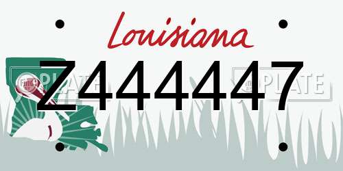 Z444447 Louisiana License Plate