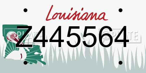Z445564 Louisiana License Plate