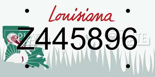 Z445896 Louisiana License Plate