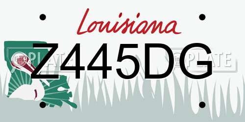 Z445DG Louisiana License Plate